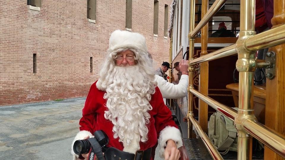 Here we are at fort point with santa claus.