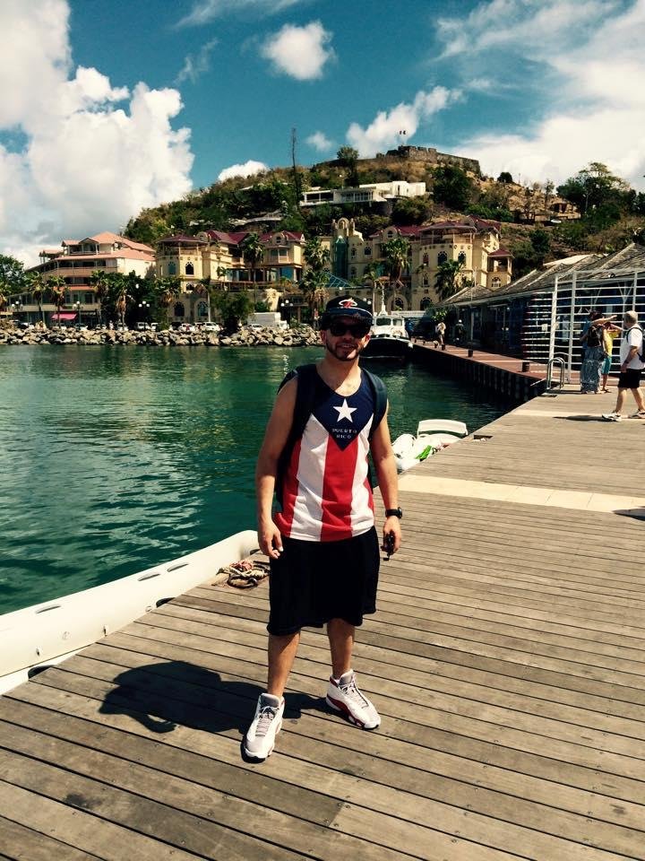 My son with me in Saint Maartan, Virgin Islands