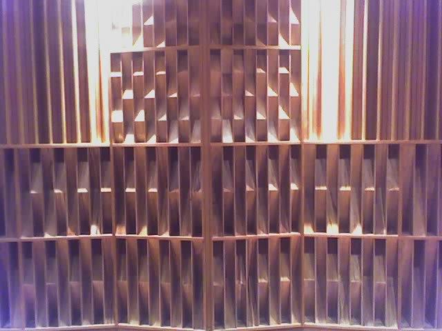 The back wall of the control room. Lots of different, and beautiful diffractals-each with a purpose.