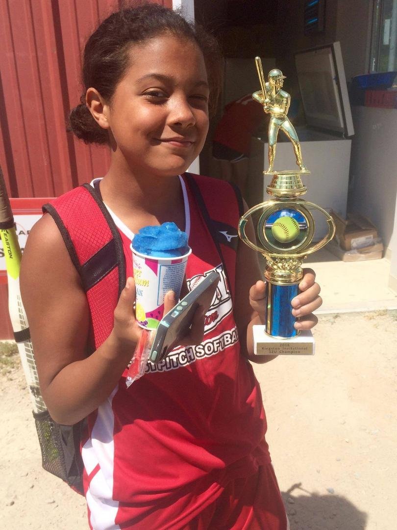 After 3 days and 6 games the Kingston Kannons emerged undefeated softball champions. Their 3rd basement is Lexi Stadelmann a defensive and offensive power. I'm her proud Papa.