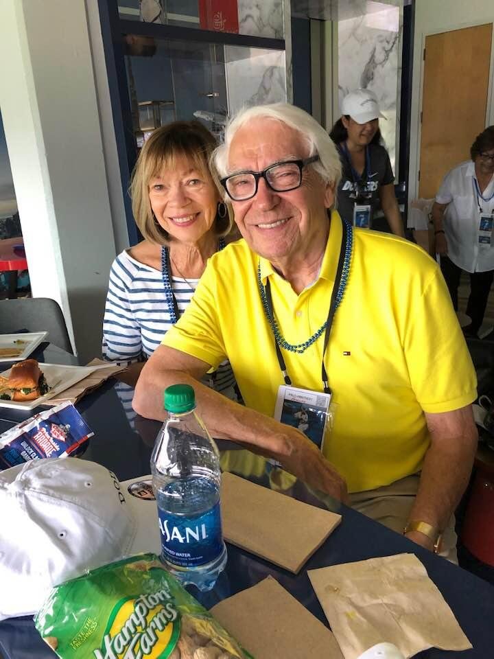 Watching Bellinger hit a grand slam home run at Dodger Stadium today vs. Rockies. Fun time with Rosemary!!!