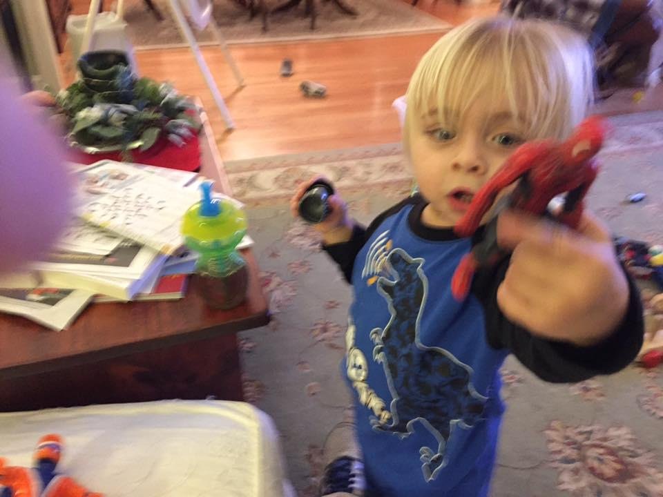 Having fun at Gram and Gramps!