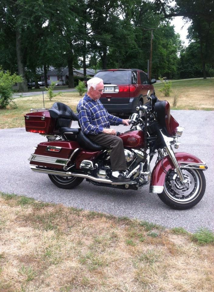 My dad checking out my bike