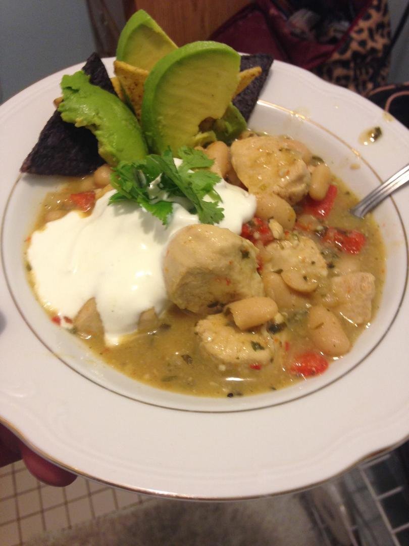 Yummy white bean chicken chili by my wonderful bf:)