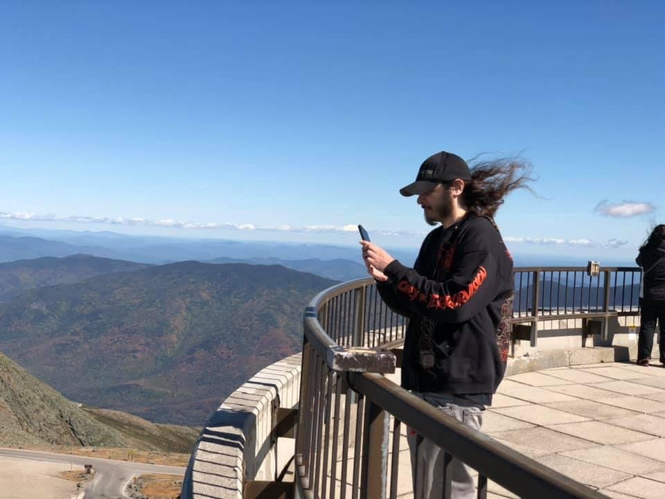 Top of Mt Washington Jeff with sideways hair!