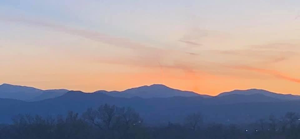 Springtime in the Rockies Sunset just now.