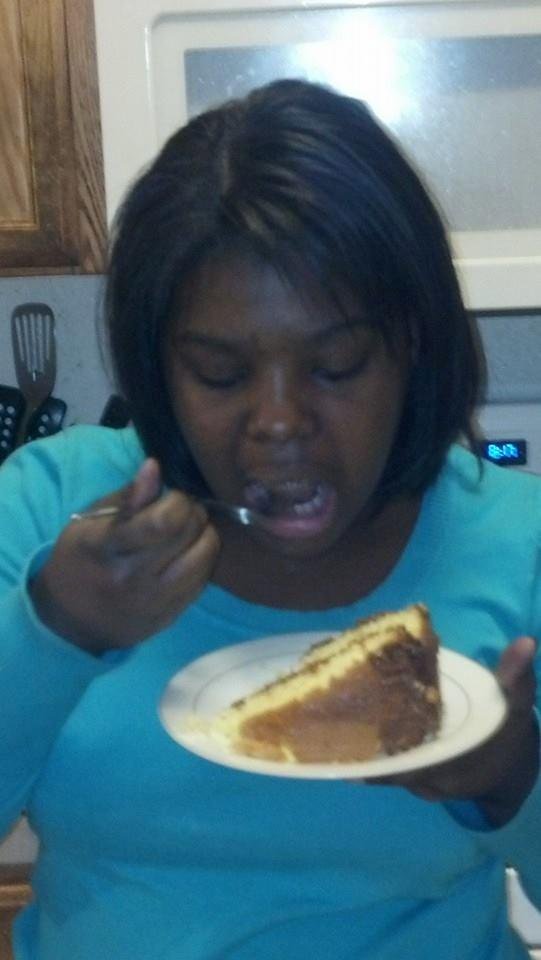 Finally fed the child her cake thanks to Alfreda SmithSmith I made it real good