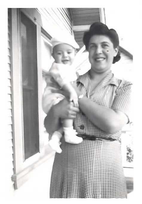 Remembering our mother, Rose; born on this day in 1911. The fourth child born of her immigrant parents (Frank & Mary Ignazzitto), arriving from Sicily in 1909 . The attached photo is her with me, 1943; starting her mother
