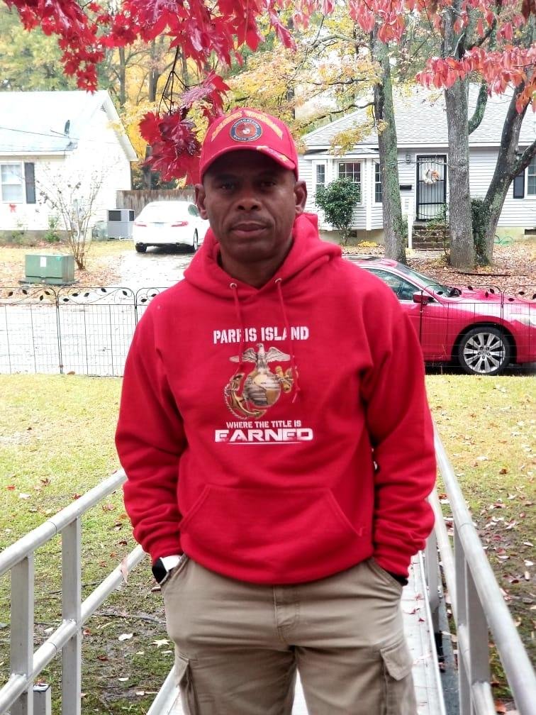 My brother Ronnie a member of the Marine corps Christmas Organization, he's just leaving the parade, Semper Fi