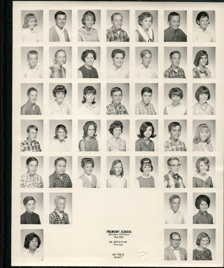 Fremont School 8th grade class