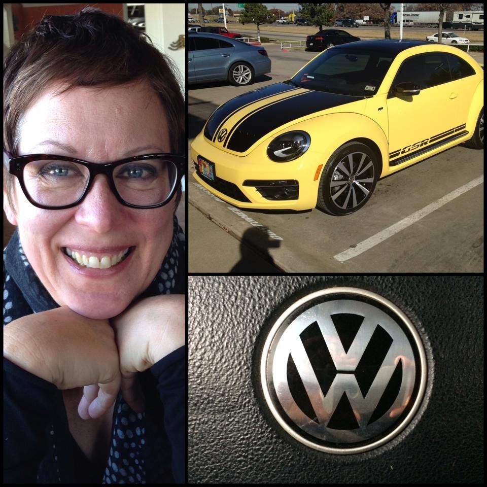 My precious wife, Lynne Happibug's new car!