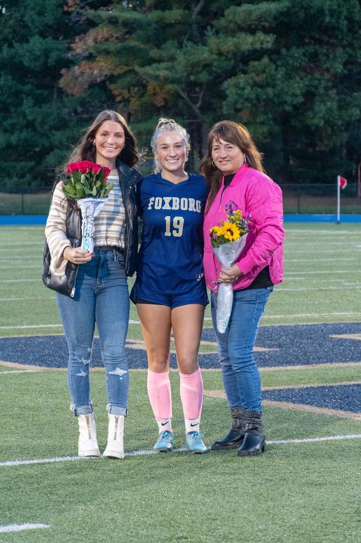 Bella, Chloe & Stacy. Foxboro Varsity soccer senior night
