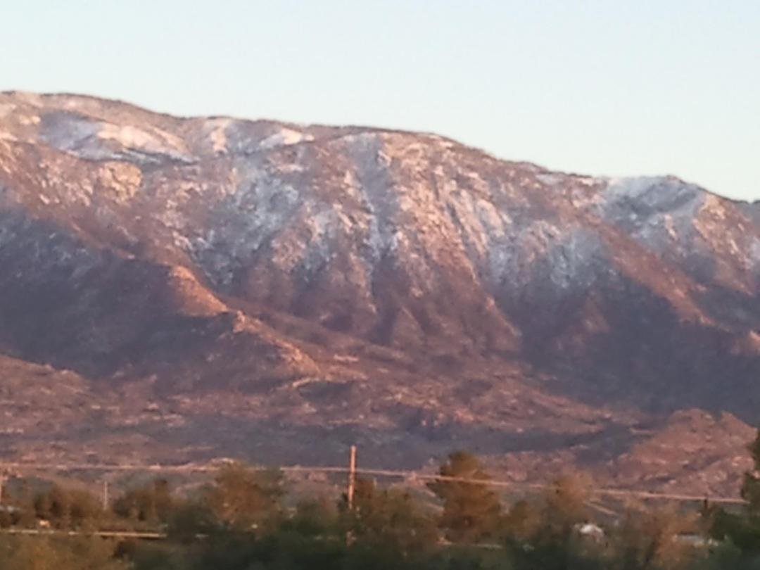 This is our Christmas Snow way up there. Where it belongs...........