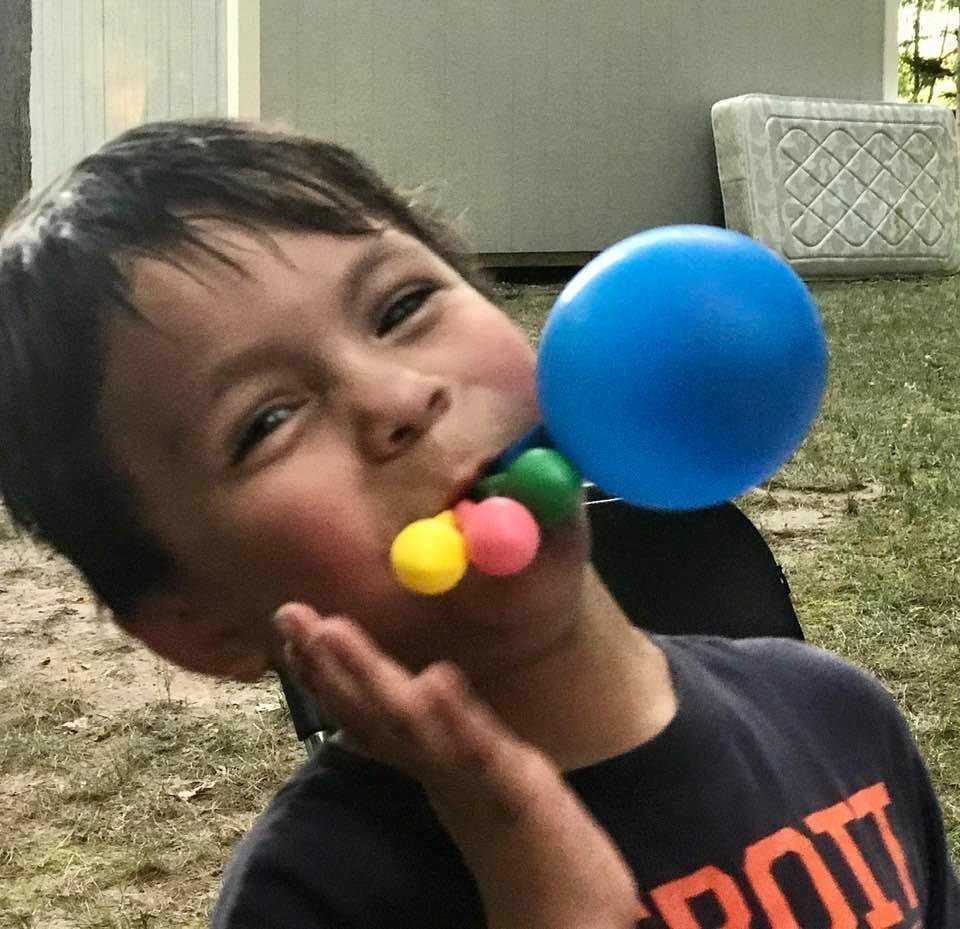 Our grandson, Zachariah, really hammed it up at his sister’s (Kaleigh) 13th birthday party last night!