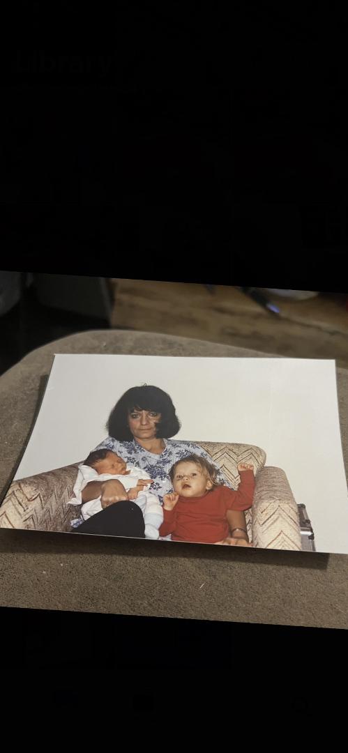my nana Donna Null hold me I was Little guy my big sister by me