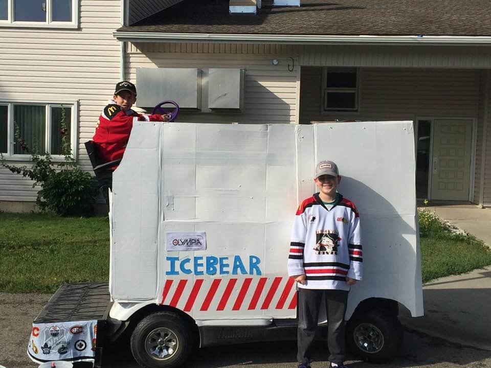 Grandsons ready for Pincher Creek Fair and Rodeo parade.