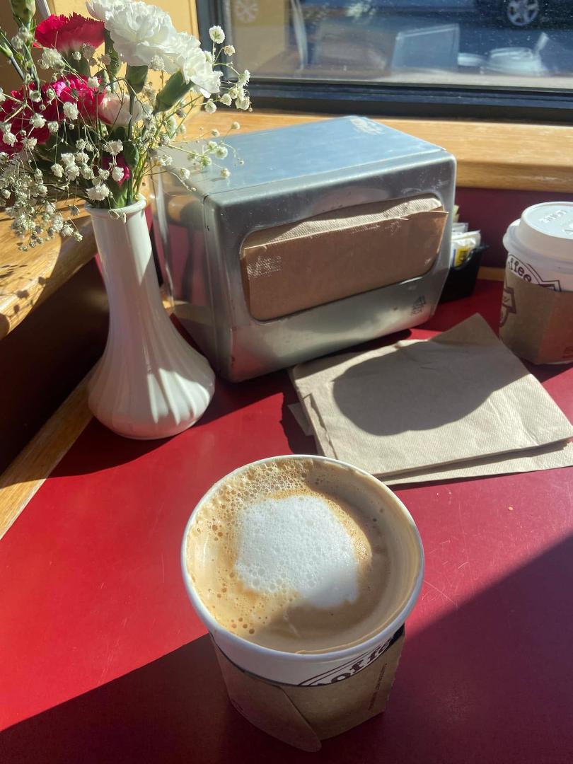 Very cold day this morning. Only two of us in walking group today. Walked and went to Coffee Time.