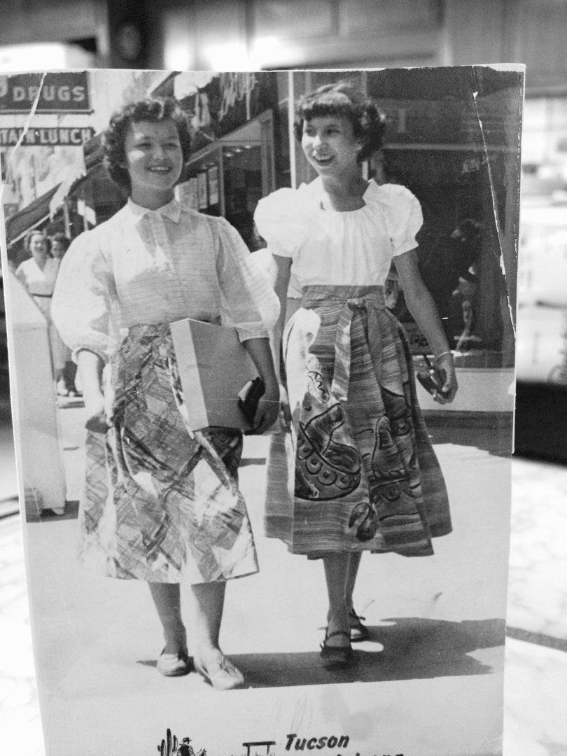 Cousin Rachel and me. 15/16 yrs old. Doing some shopping in downtown Tucson.
