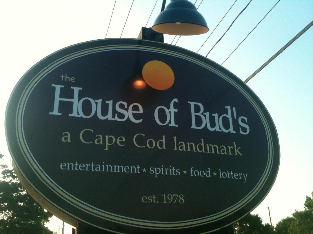 Stopped by for a couple of cold ones, with Allison, as we wait for our new HVAC system to be installed maybe next week. Sign says Cape Cod Landmark...place used to be Bud's Country Lounge where they played " both kinds of m