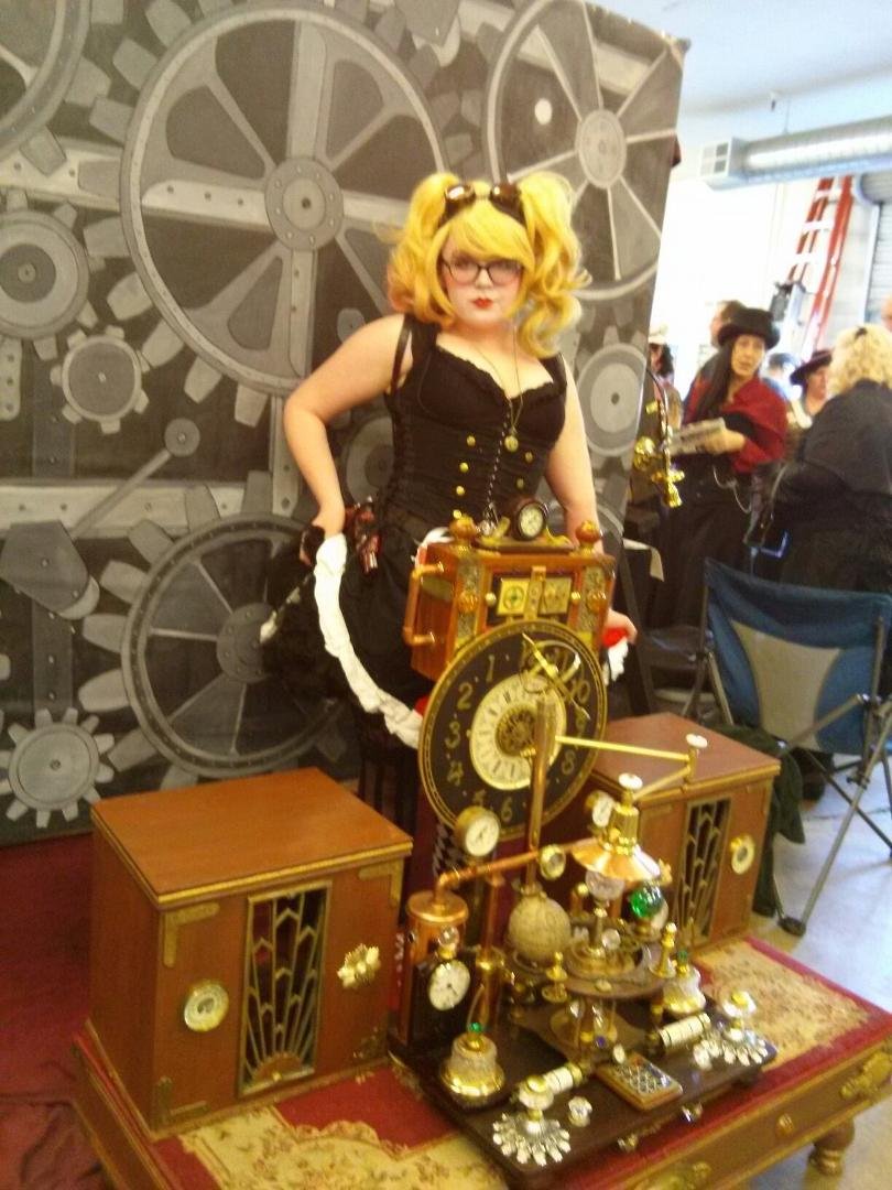 At a Steampunk event in Sac. This young lady was gracious enough to model for us!