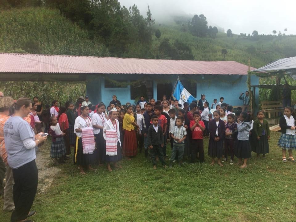 In case you supported me in any way to participate in this trip and I've forgotten to give you a report:
         The attached photo was a village greeting ceremony when we arrived in San Bartolome in NW highlands of Guatem