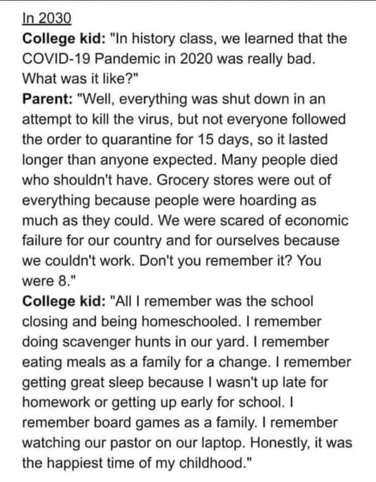 Someone wonderful in my life sent me this to help me chill the f out about my worries about how this impacts kids’ development. ♥️