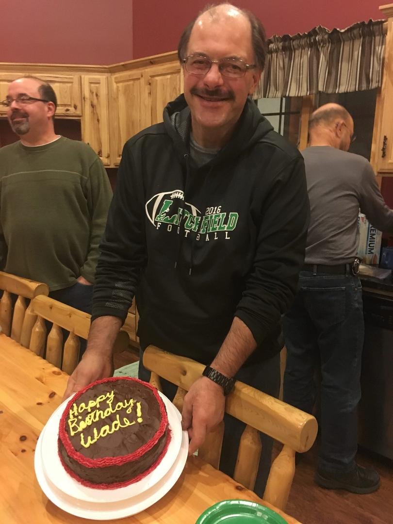 Wade Hick's birthday cake at Men's Retreat at Bugbee Hive Restor.