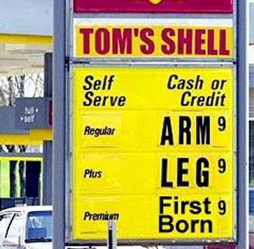 The new gas prices,