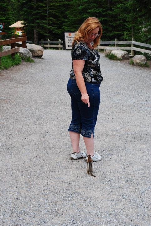 Carolyn talking to the animals. This one wanted a ride from what she tells me.