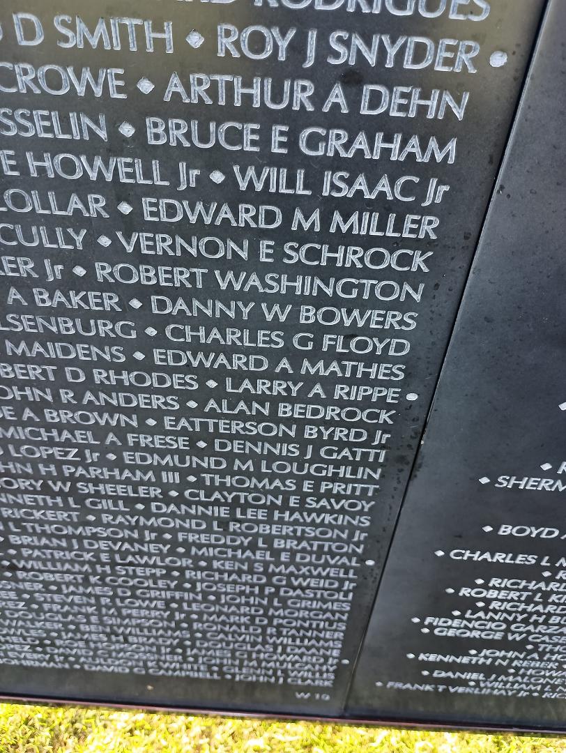 TodAy was A humbling dAy. The travelling VietNam Wall of Heroes hAd come to our city. I was able to locate a graduate from my class who I knew died from serving our country. His desire was to become a horse jockey. Than