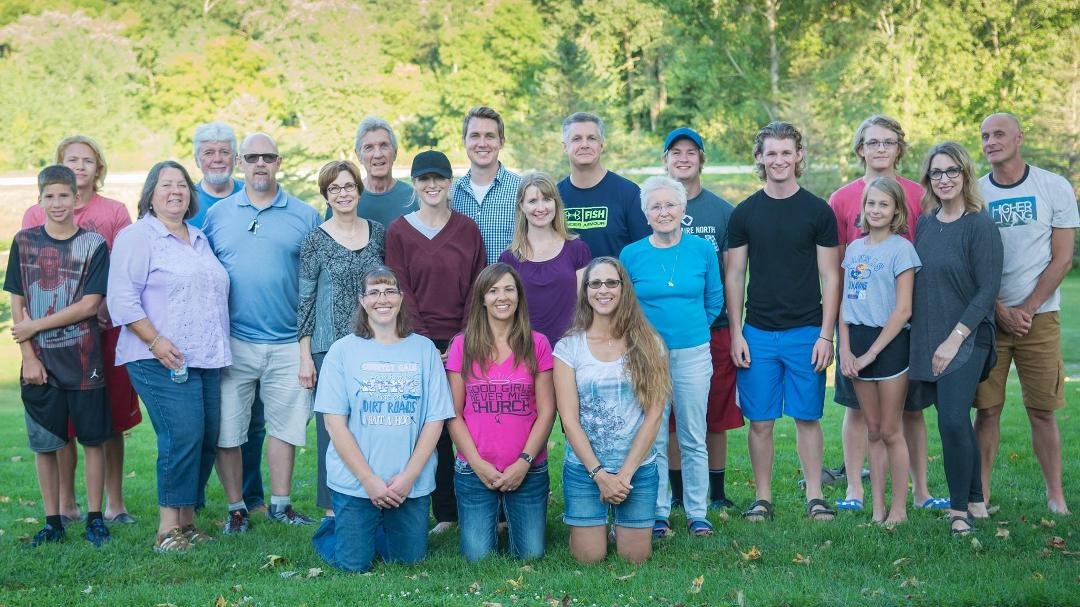 All the relatives for a surprise birthday party for Connie.