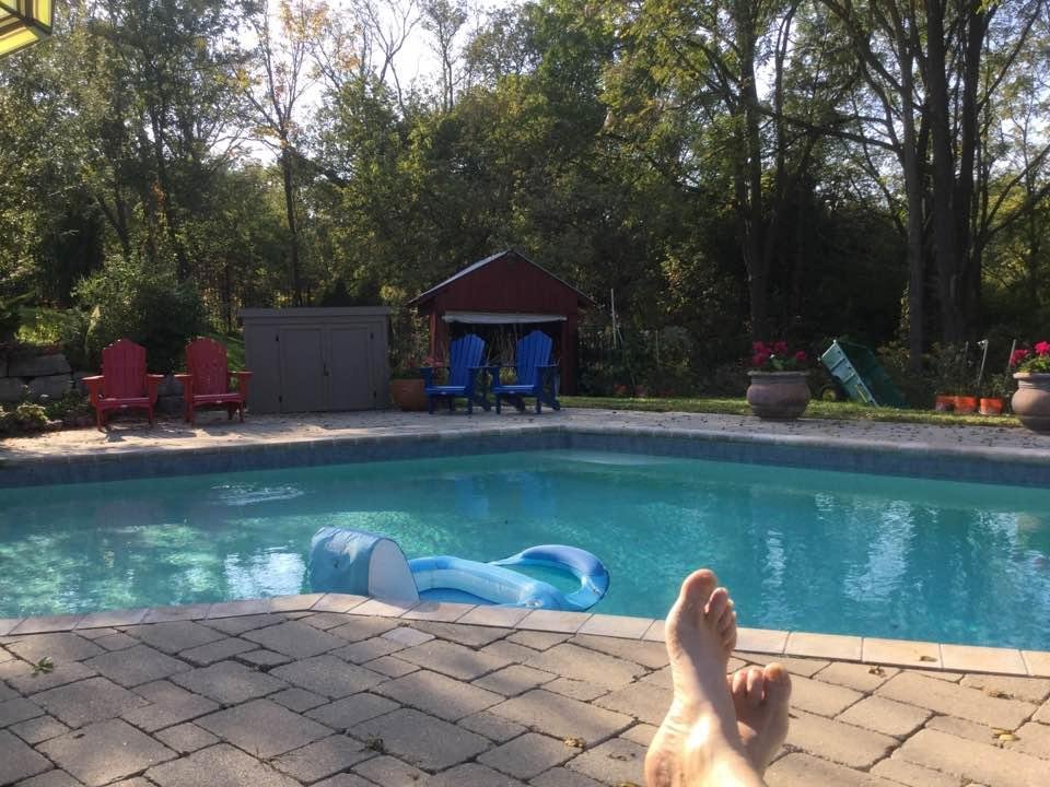 Finally got good weather in Toronto. Even went in our pool today! Rare this summer.