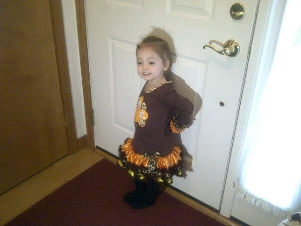 Mia is all dressed up to enjoy thanksgiving