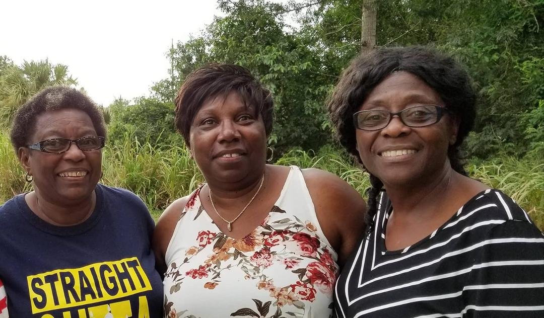 Three friends at a cookout 
Leona Sarah Laura love yall
