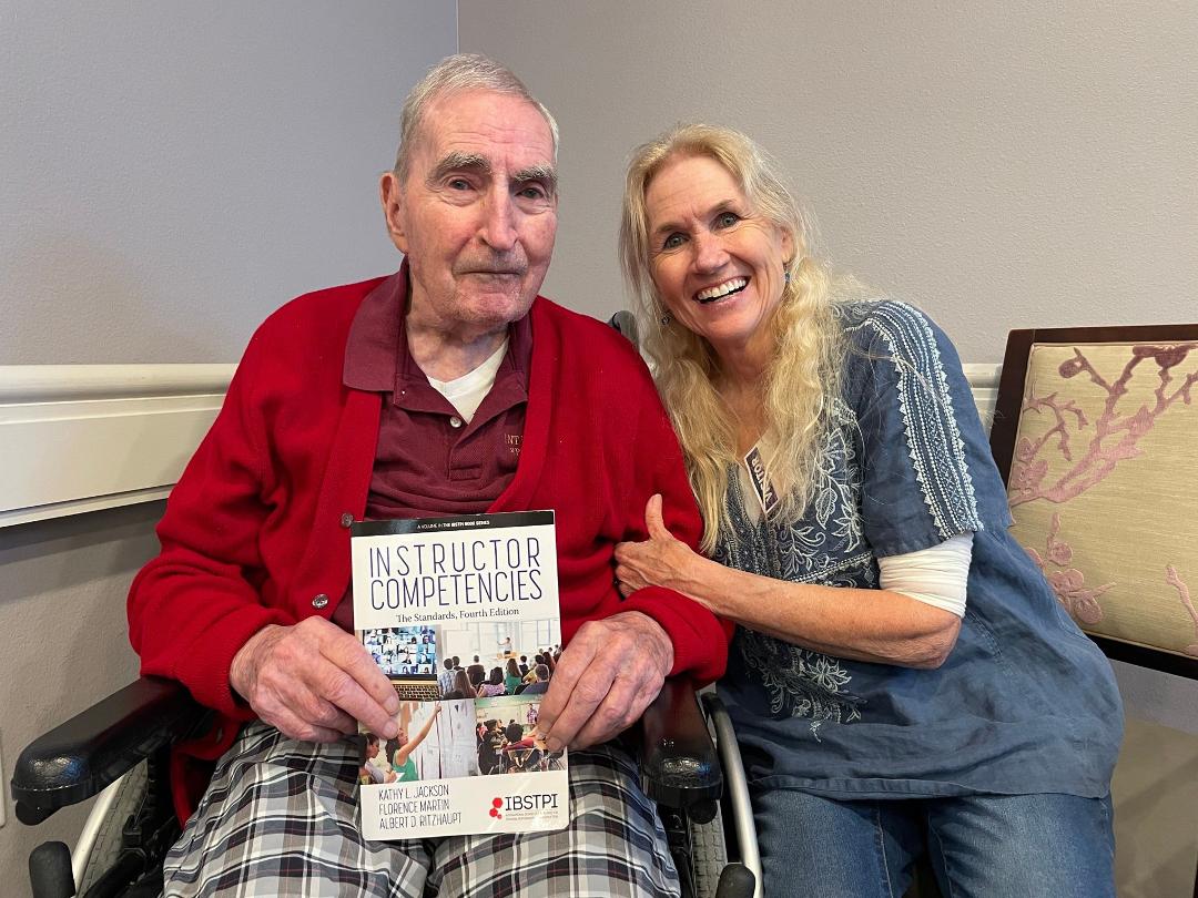 Finally our Instructor Competencies book was published. I was the lead author and I had to "show it off" to my favorite teacher, dad. Both dad and Cooper cheered me on to get it finished.