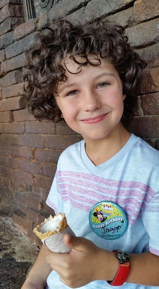 Taking an ice cream break at Disney.