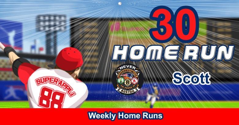 Weekly home run reached 30 !
Take a full swing at the ball with the bat?