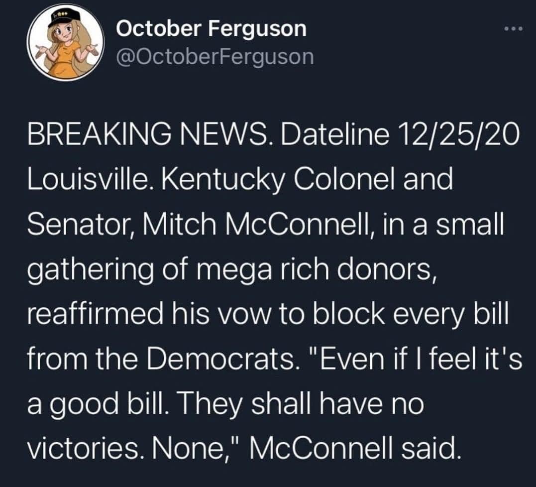 Here’s the man we need in charge of the senate during a Pandemic ?