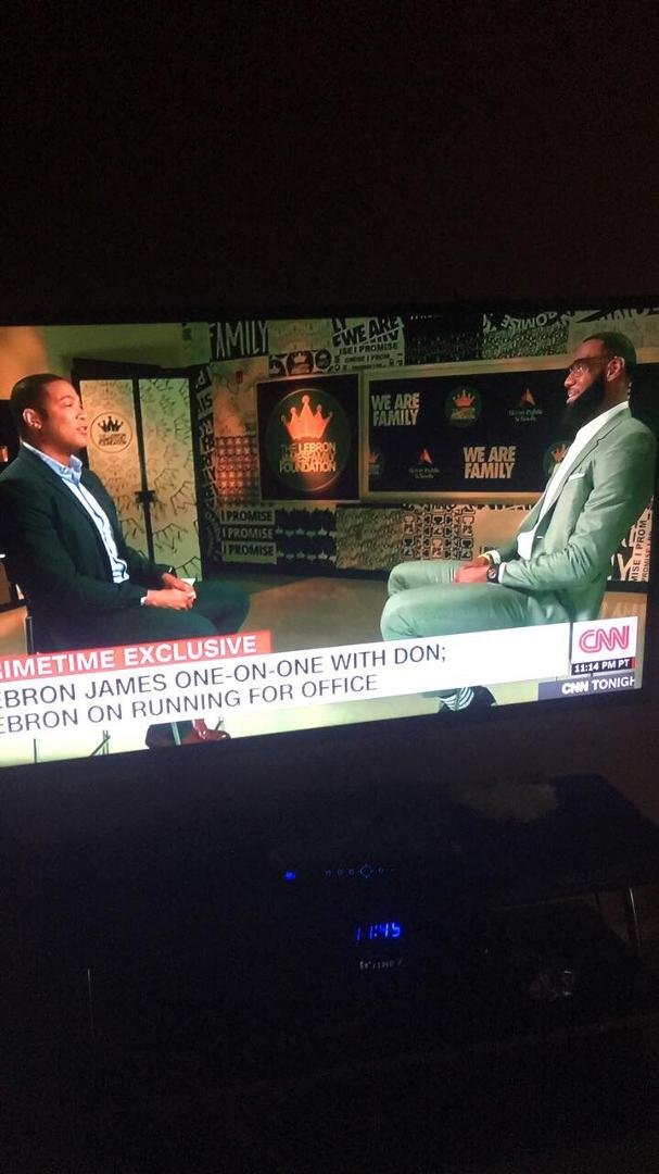 After watching the Lebron James interview on CNN tonight ... I think he changed my opinion about him as a person of color who’s still rooted to his black heritage..... good lookin out ... stay 100.... and welcome to the Los