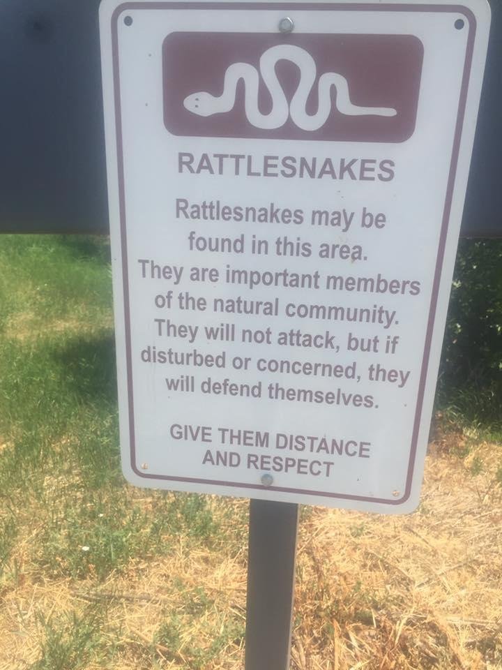 Sign on one of the trails that I walk.
