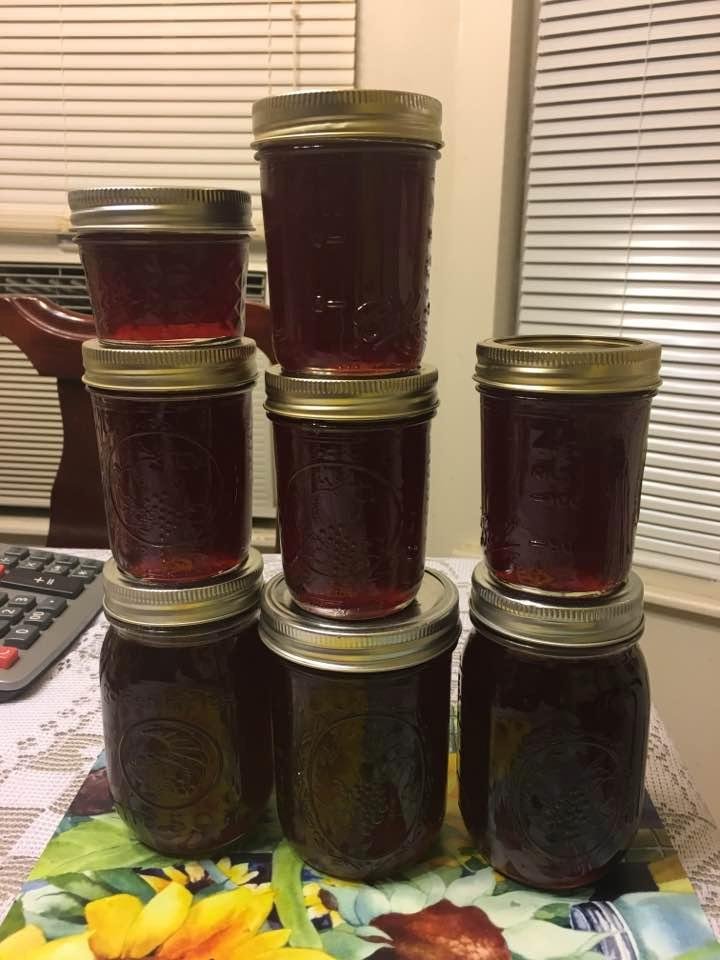 Strawberry Jelly that I made earlier tonight! Yum! Yum!