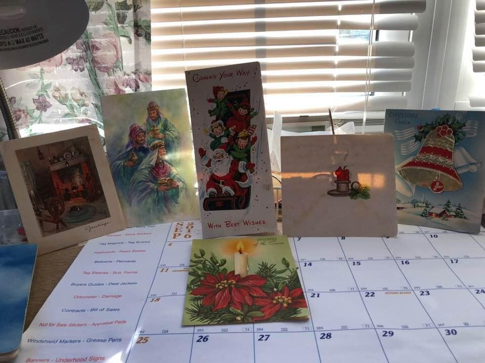 Christmas cards from long ago at least 60 years