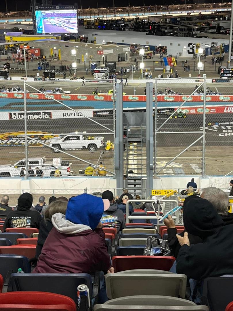 Great seats right on the start/finish line