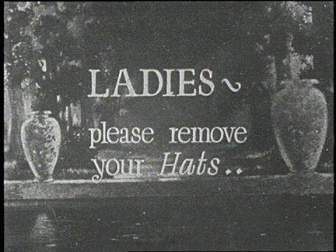 Today's challenge: Replace the word "Hats" in this old theater slide with any other word. Go.