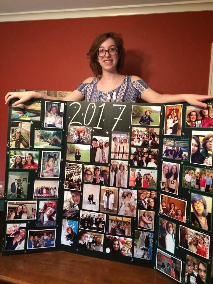 Memory board of Caroline's life up to spring of 2017. Big party with friends and family. Oh the places she will go from here.