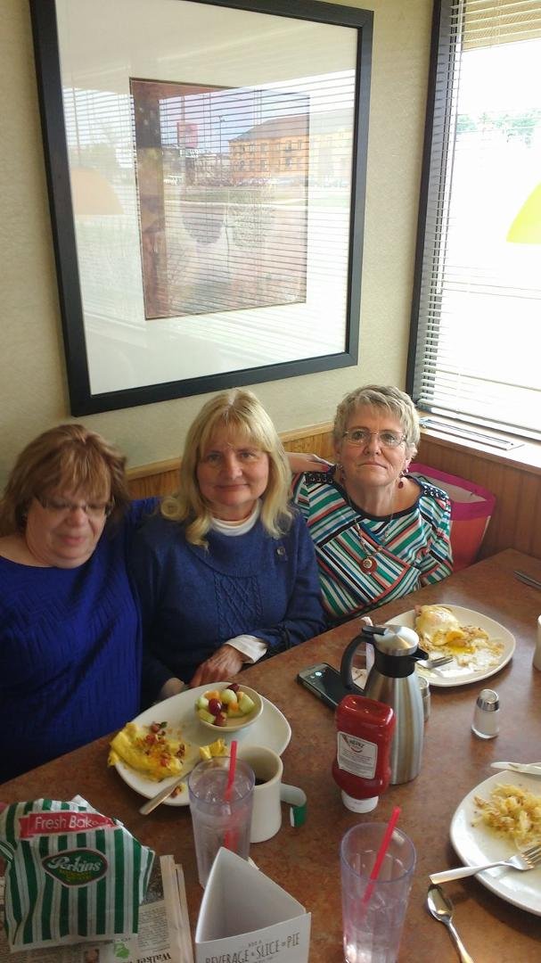 Best of friends helping Nancy Prellwitz celebrate her birthday.