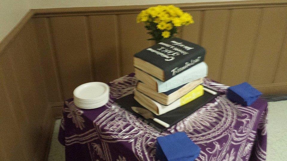 Book cake for Jaki Vincent Shelton Green reception on the occasion of her induction into the North Carolina Literary Hall of Fame in Southern Pines North Carolina on 10/12/14