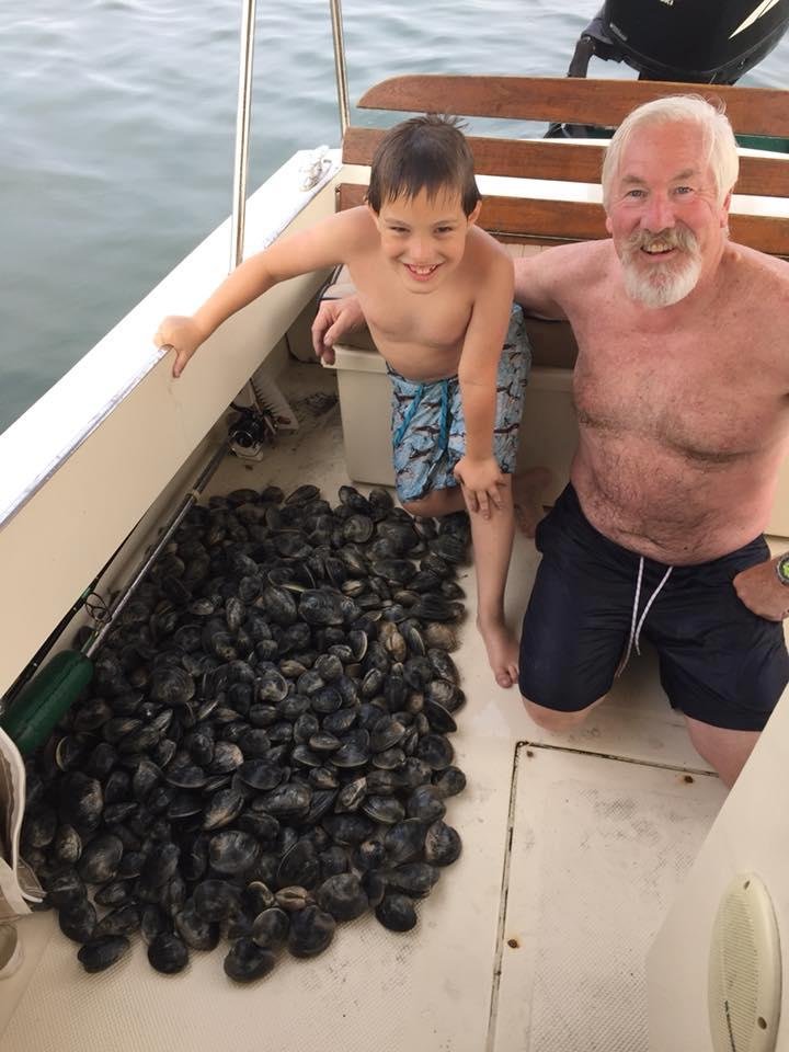 Digging clams with my grandson Easton