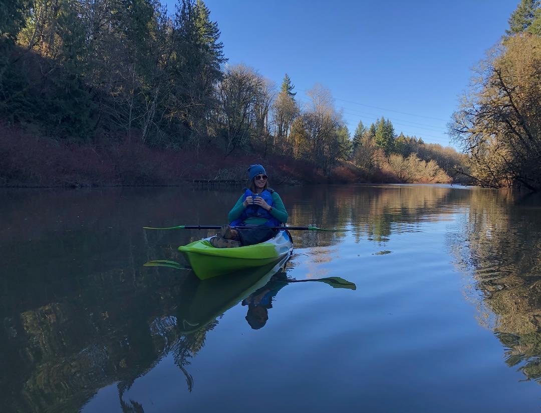 First time on the Tualatin River. With Kelly. Of course. Saw a fox and a blue jay. #winterinpdx #riverrats