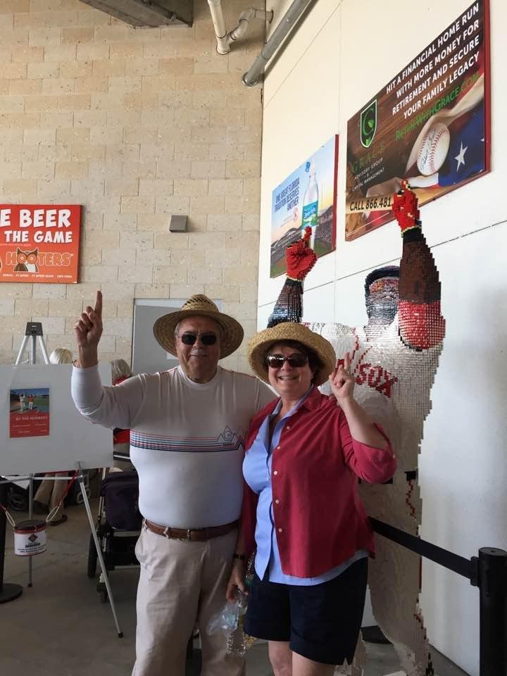 Terry and I at Jet Blue Park with Lego Big Papi.